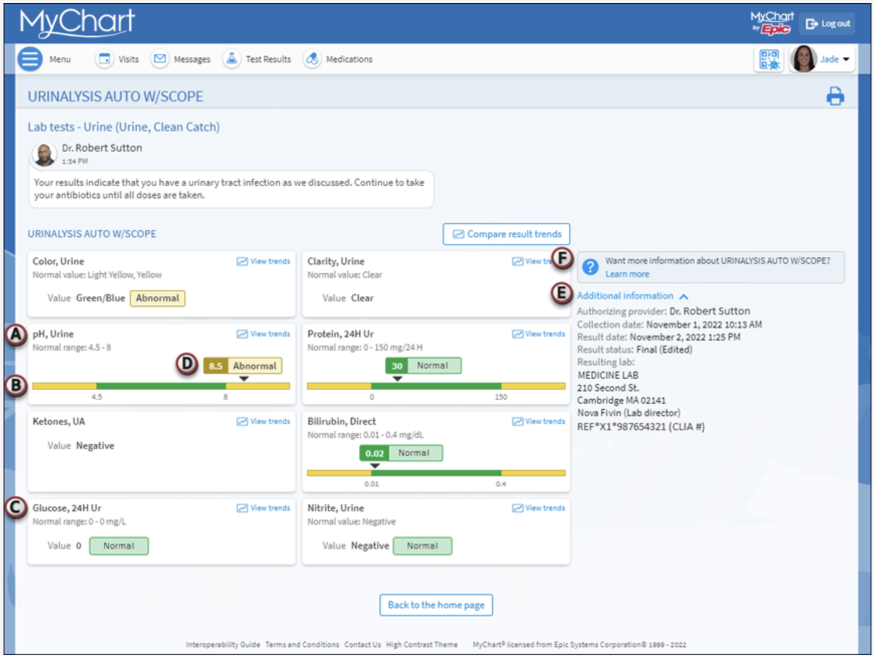 Epic MyChart patient portal screenshot showing lab results, medications, and clinical notes available instantly to patients — the standard in every healthcare discipline except EMS